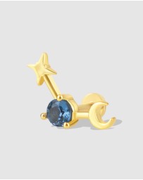 Wanderlust + Co - Birthstone Constellation Gold Flat Back Earring - Mar