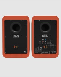 iWorld - Kanto REN 200W Powered Bookshelf Speakers with HDMI ARC, USB-C, and Bluetooth 5.3 - Matte Orange, Pair