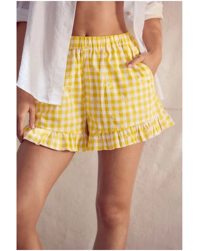 NEXT - 100% Cotton Embroidered Gingham Boy Shorts