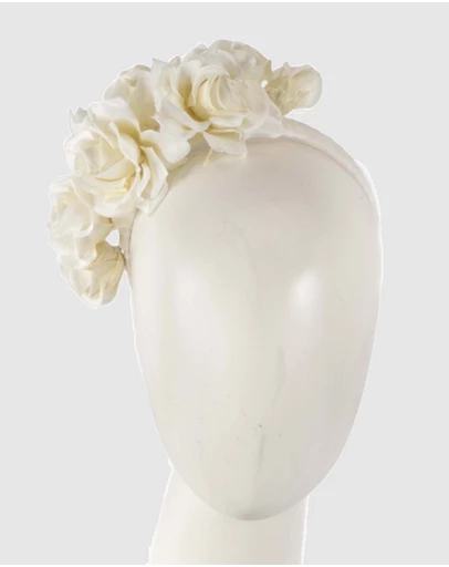 Max Alexander - Large Cream Flower Headband Fascinator