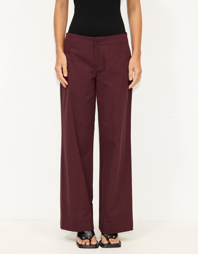 Dazie - Glow Up Linen Low-Waisted Pants