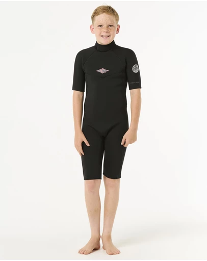 Rip Curl - Boys Dawn Patrol Short Sleeve 2mm Back Zip Spring Suit Wetsuit