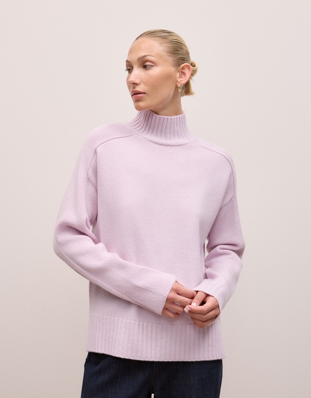 Trenery - Merino Funnel Neck Pullover in Lilac