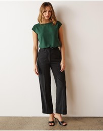 Atmos&Here - Bianca Button Tab Woven Tee