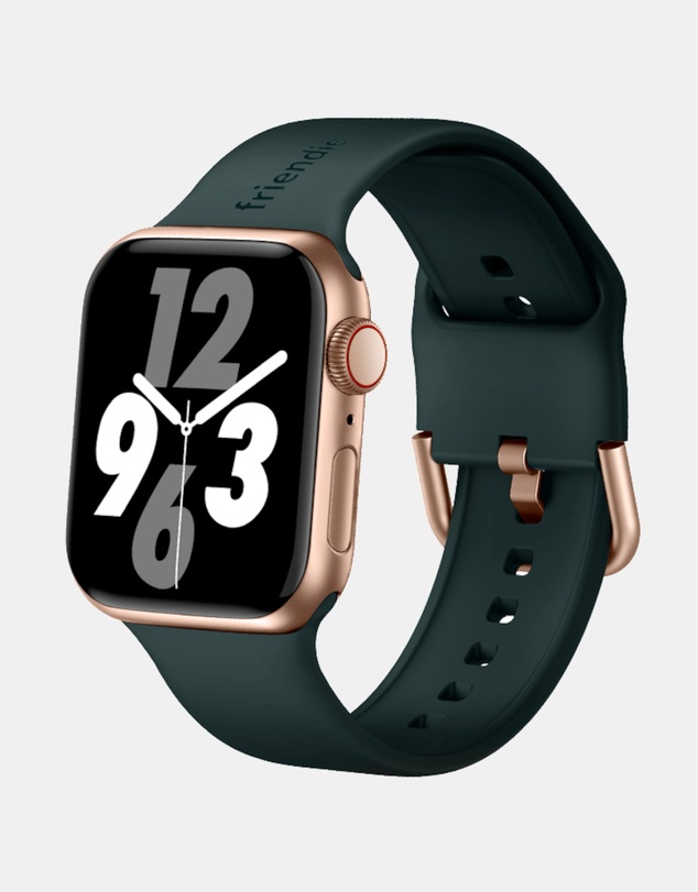 Friendie - Silicone Band with Modern Gold Buckle – The Byron – Apple Compatible