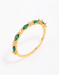 Lovisa - Gold Plated Sterling Silver Marquise Round Cubic Zirconia Ring