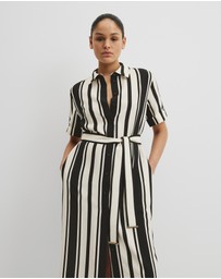 Country Road - Stripe Midi Shirt Dress
