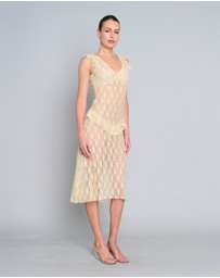 Love and Nostalgia - Summer Love Lace Midi Dress - Lemon Yellow