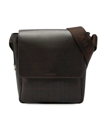 Pre-Loved by Azura Reborn - Pre-Loved Smoke Check Coated Canvas and Leather Crossbody
