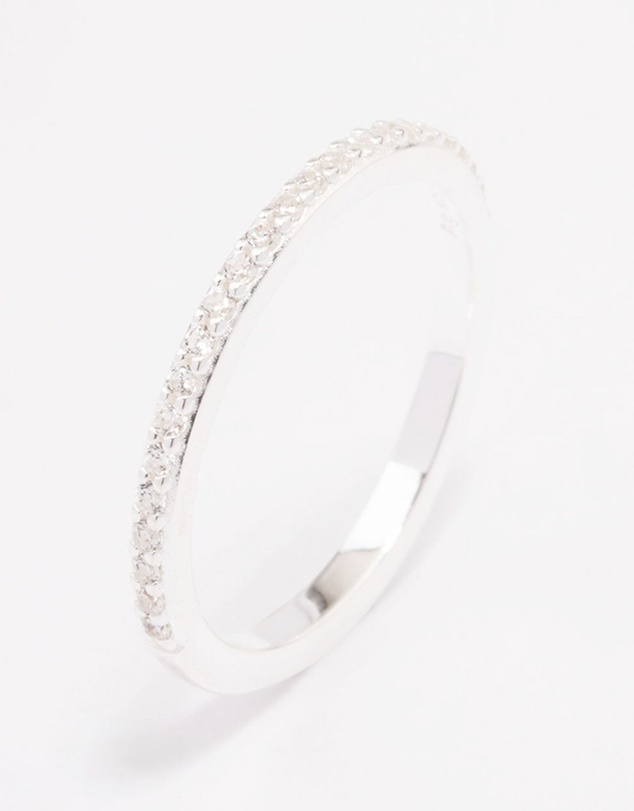 Lovisa - Sterling Silver Cubic Zirconia Pave Band Ring