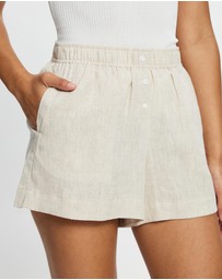 White By FTL - Rhonda Linen Shorts