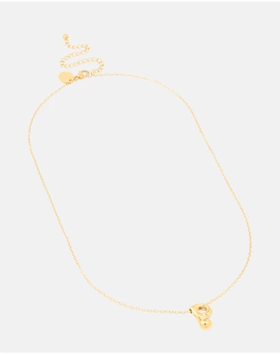 Lovisa - Waterproof Gold Plated Stainless Steel Large Bubble Letter P Necklace