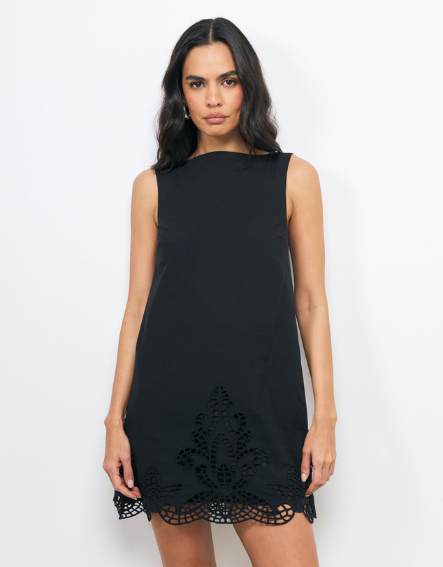 AERE - Elke Embroidered Mini Dress