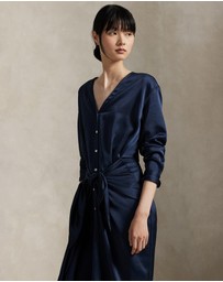 Polo Ralph Lauren - Satin Tie-Front Wrap Shirtdress