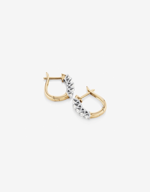 Michael Hill - Hoop Earrings with 0.5 Carat TW of Diamonds in 14kt Yellow & White Gold