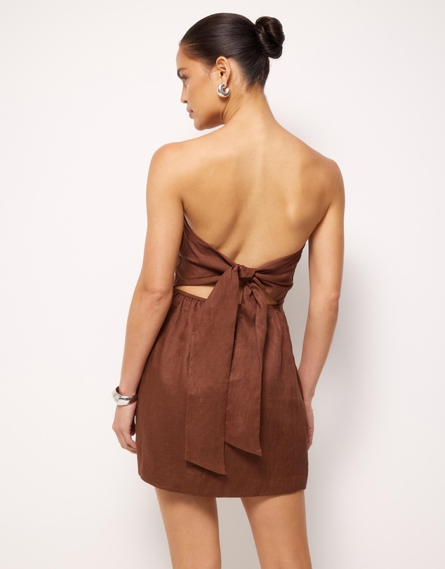 AERE - Fia Linen Strapless Mini Dress