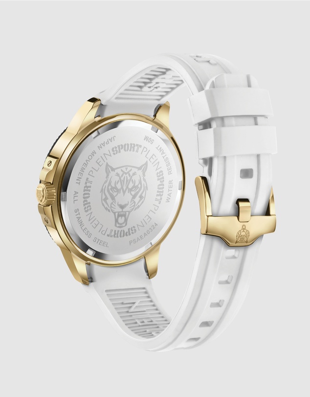 Plein Sport - PLEIN CITY RUSH 45mm White dial and White Silicone Strap