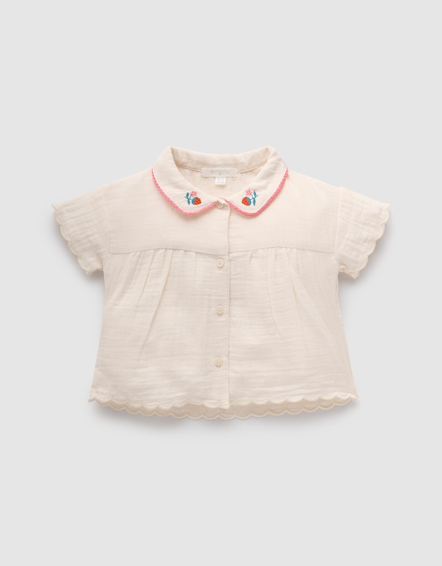 Purebaby - Embroidered Shirt- Kids-Babies