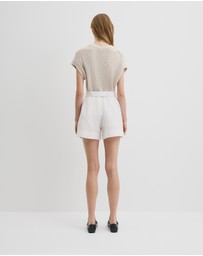 Country Road - Organically Grown Linen Tuck Front Short