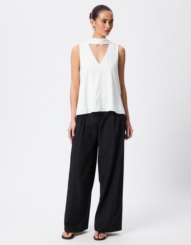 Tussah - Amelia V-Neck Scarf Satin Top