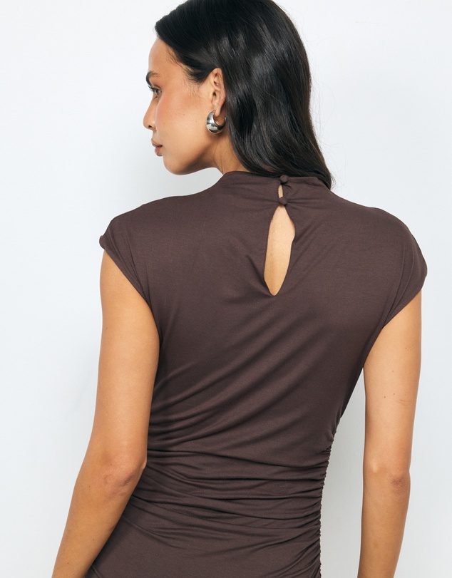 AERE - Lyse Cap Sleeve Jersey Midi Dress