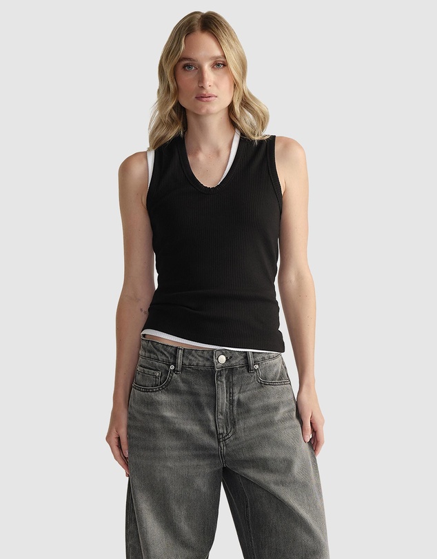 Decjuba - D-Luxe Ribbed Scoop Tank