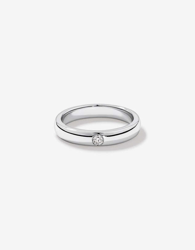 Michael Hill - 0.05 Carat TW Round Brilliant Diamond Duo Wedding Band in 18kt White Gold