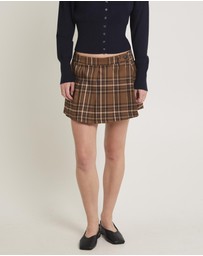 Insight - Lassen Check Pleated Mini Skirt