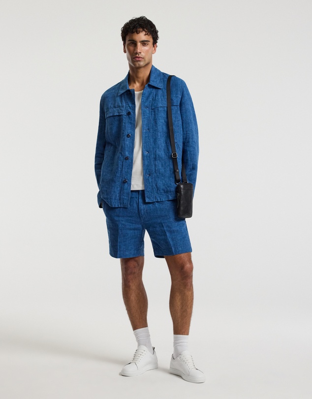 Calibre - Washed Linen Shorts Indigo