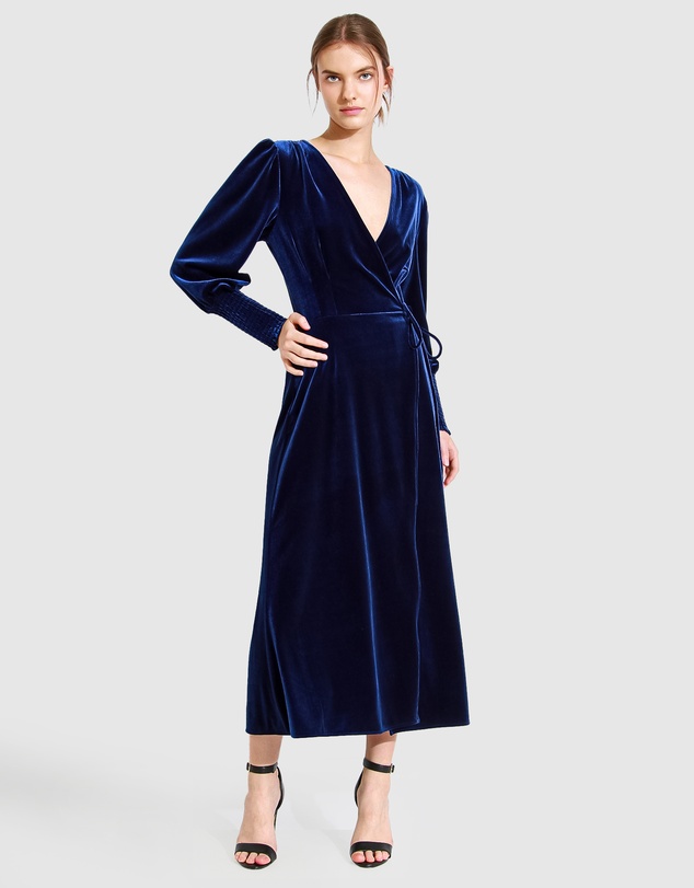 Belle & Bloom - Current Mood Velvet Wrap Dress