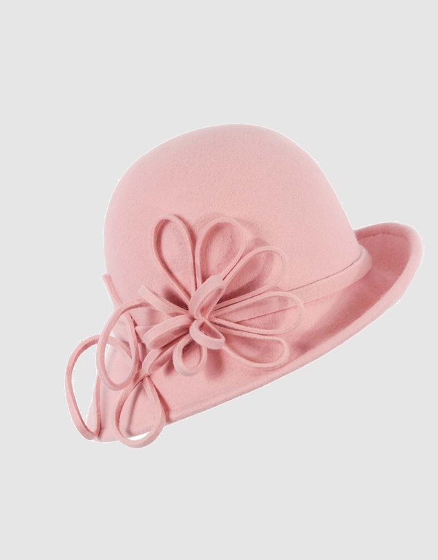 Max Alexander - Winter Felt Pink Cloche Hat