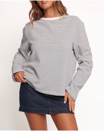Petal & Pup - Ruva Long Sleeve Tee - Navy White Stripe