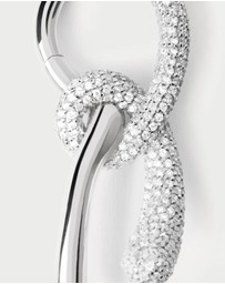 PDPAOLA - Pave Twist Silver Hoop Earrings