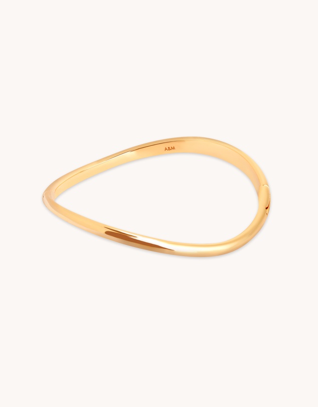 Astrid & Miyu - Wave 18ct Gold Plated Bangle