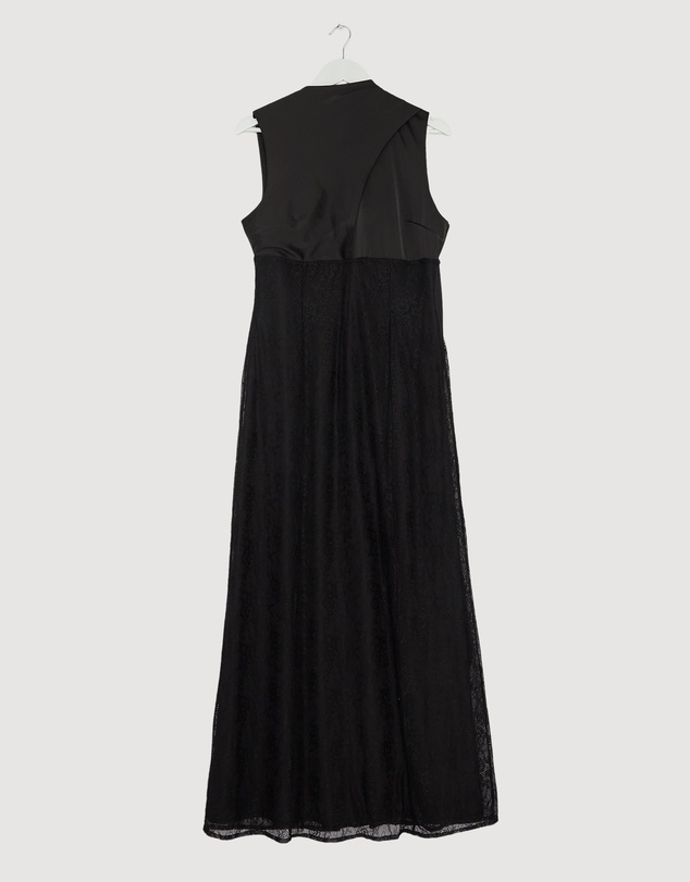 Revibe - Repaired CHANCERY Nia Self Scarf Satin and Lace Maxi Dress - AU 14