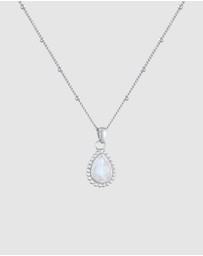 Elli Jewelry - Necklace Drop Pendant Elegant with Moonstone in 925 Sterling Silver