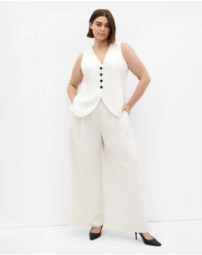 City Chic - Pinstripe Contrast Vest