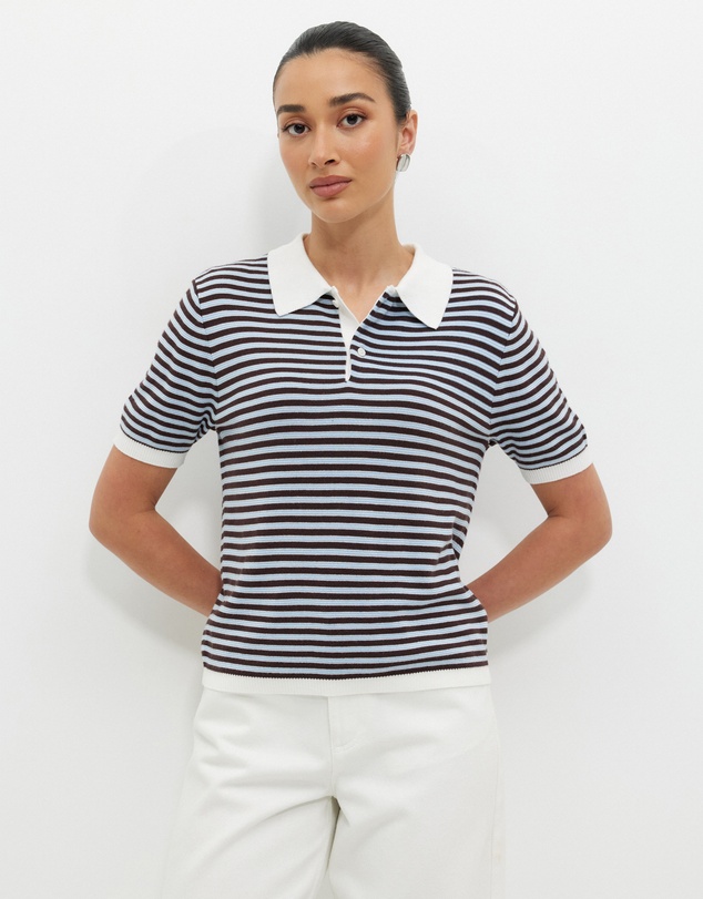 Calli - Talissa Knit Polo Top