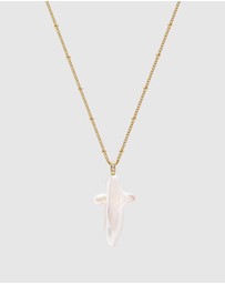 Nialaya Jewellery - Pearl Cross Chain Necklace