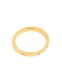 Lovisa - Waterproof Mixed Stainless Steel Cubic Zirconia Rings 2-Pack