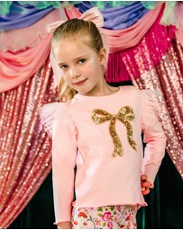 Fleur Harris - 'Days of Enchantment' Bow Tee in Peach