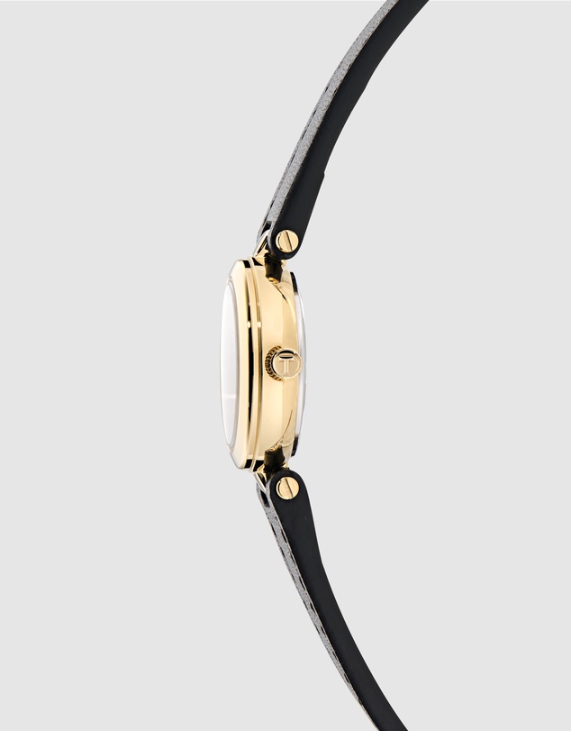 Ted Baker - Jolyye 24mm Gold-Tone Case with Black Dial and Leather Strap