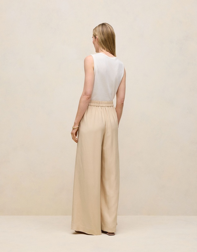 Trenery - Pleat Front Wide Leg Pant in Sand