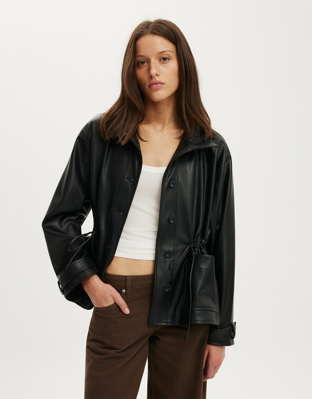 Cotton On - Eli Faux Leather Parka