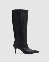 Nakedvice - The Seren Black Crosshatch Boot