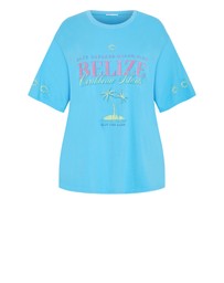 City Chic - Plus size Out Of Office Oversized Tee - blue