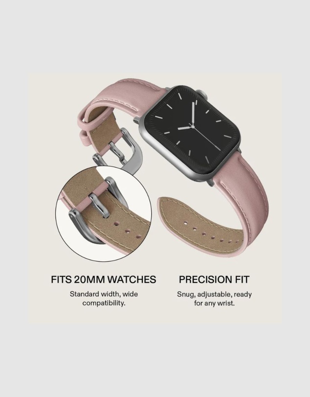 Burga - Burga Apple Watch 42/44/46/49 Leather Band - Silver Clasp Pink