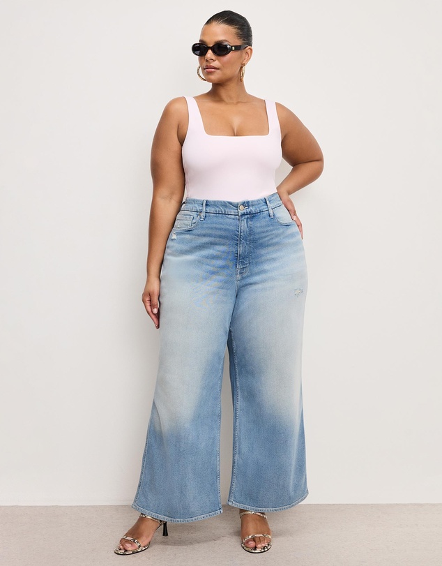 Good American - Good Skate Wide Cropped Jeans