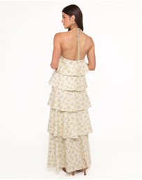 Petal & Pup - Darlia Halterneck Maxi Dress - Yellow Floral