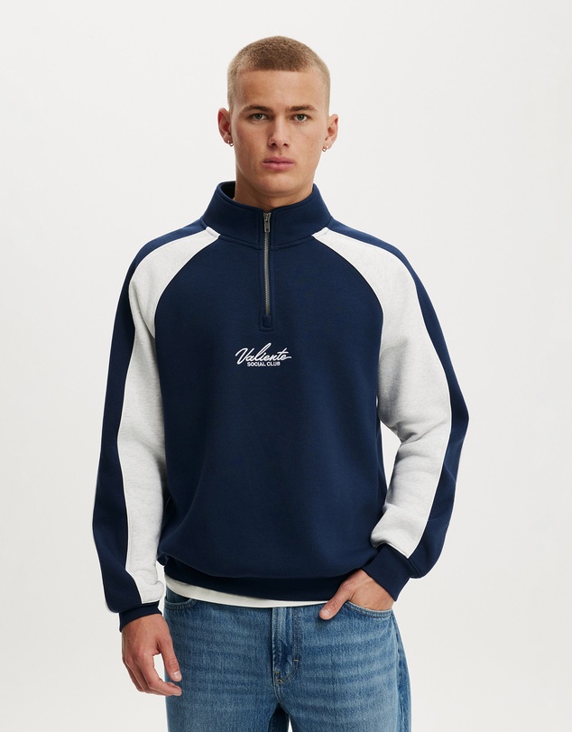 Cotton On - 1/4 Zip Graphic Fleece